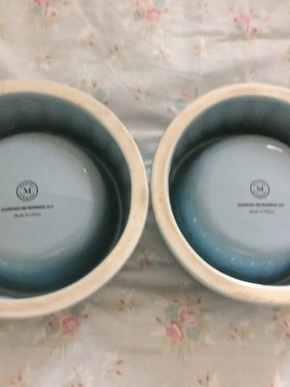 2 Martha Stewart Blue Dog Bowls